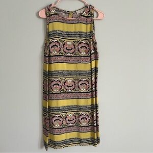 LOFT Colorblock Medallion Print Sleeveless Dress – Yellow & Pink 💛💖